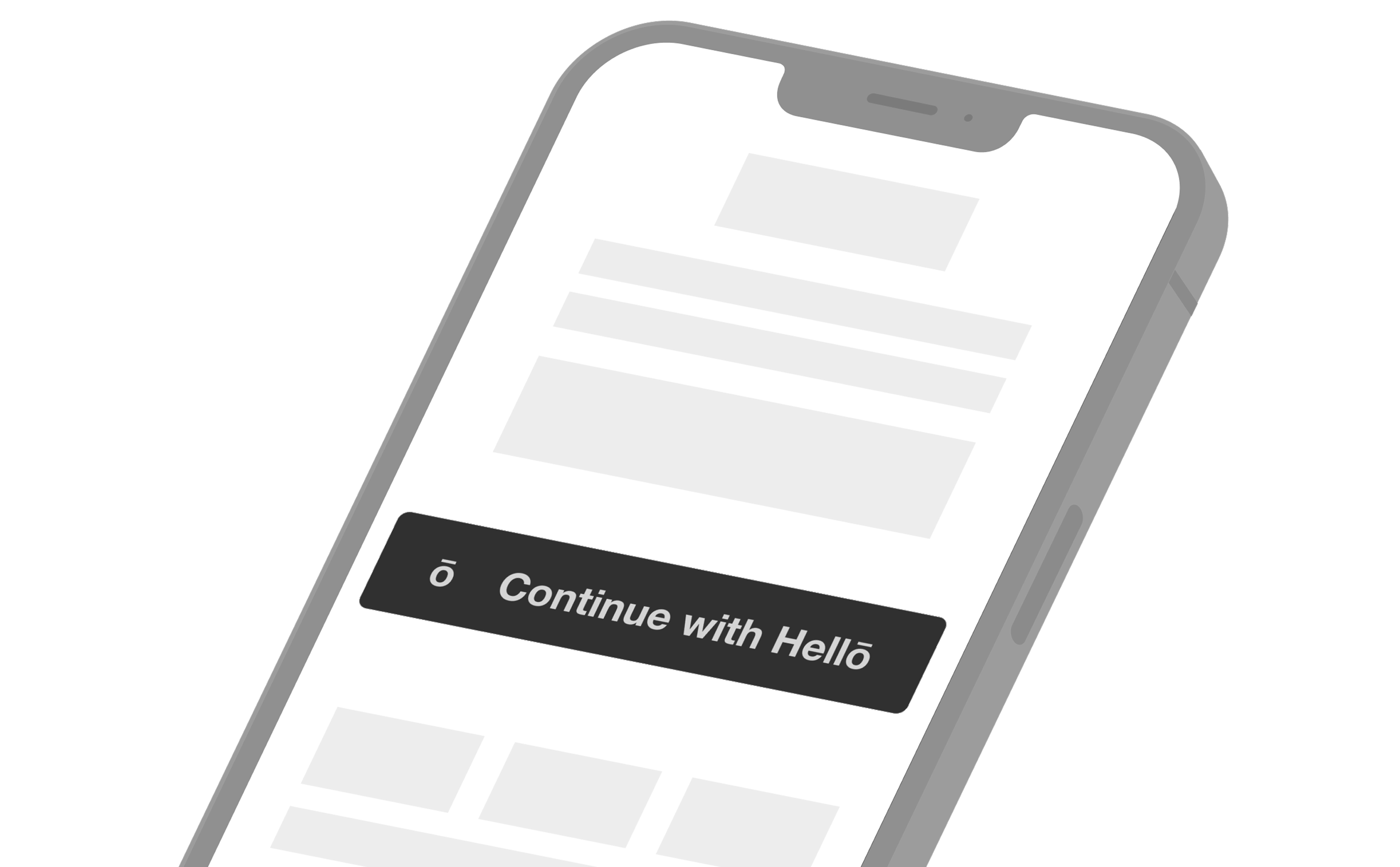 phone with continue with hello button